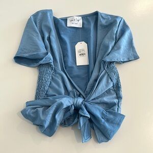 Sadie & Sage Casbah Wrap Top Blue Small